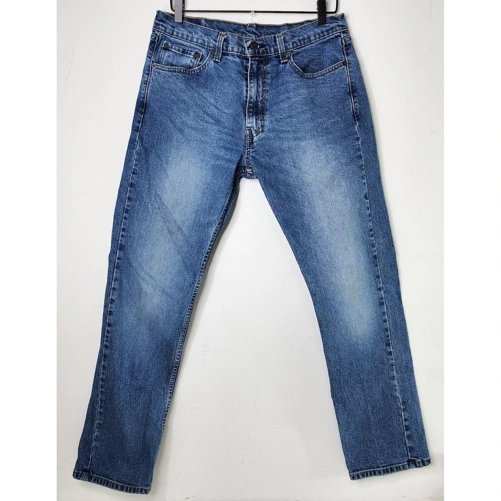 Levi's 505 Jeans Men 32X31  Blue Denim Straight Fit Outdoor Work Pants Tag 33x32